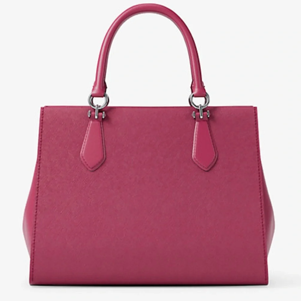 MICHAEL KORS Marilyn Medium Saffiano Leather Satchel Dark Raspberry NWT